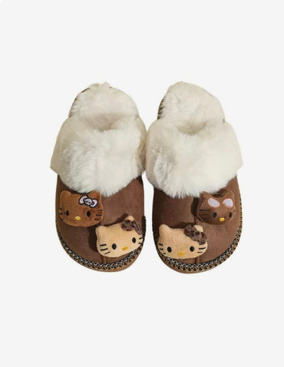 Mocha Plush Slides