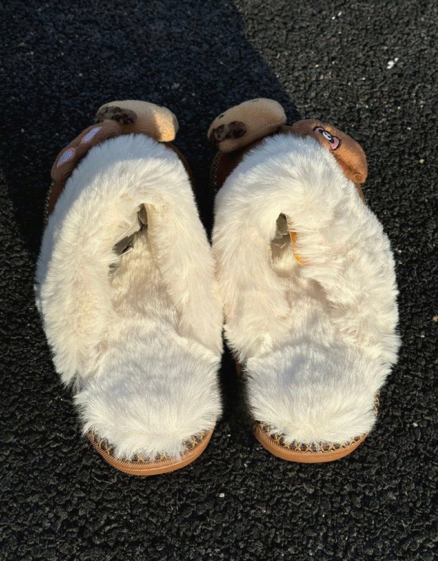 Mocha Plush Slides