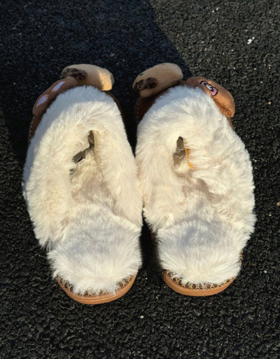 Mocha Plush Slides