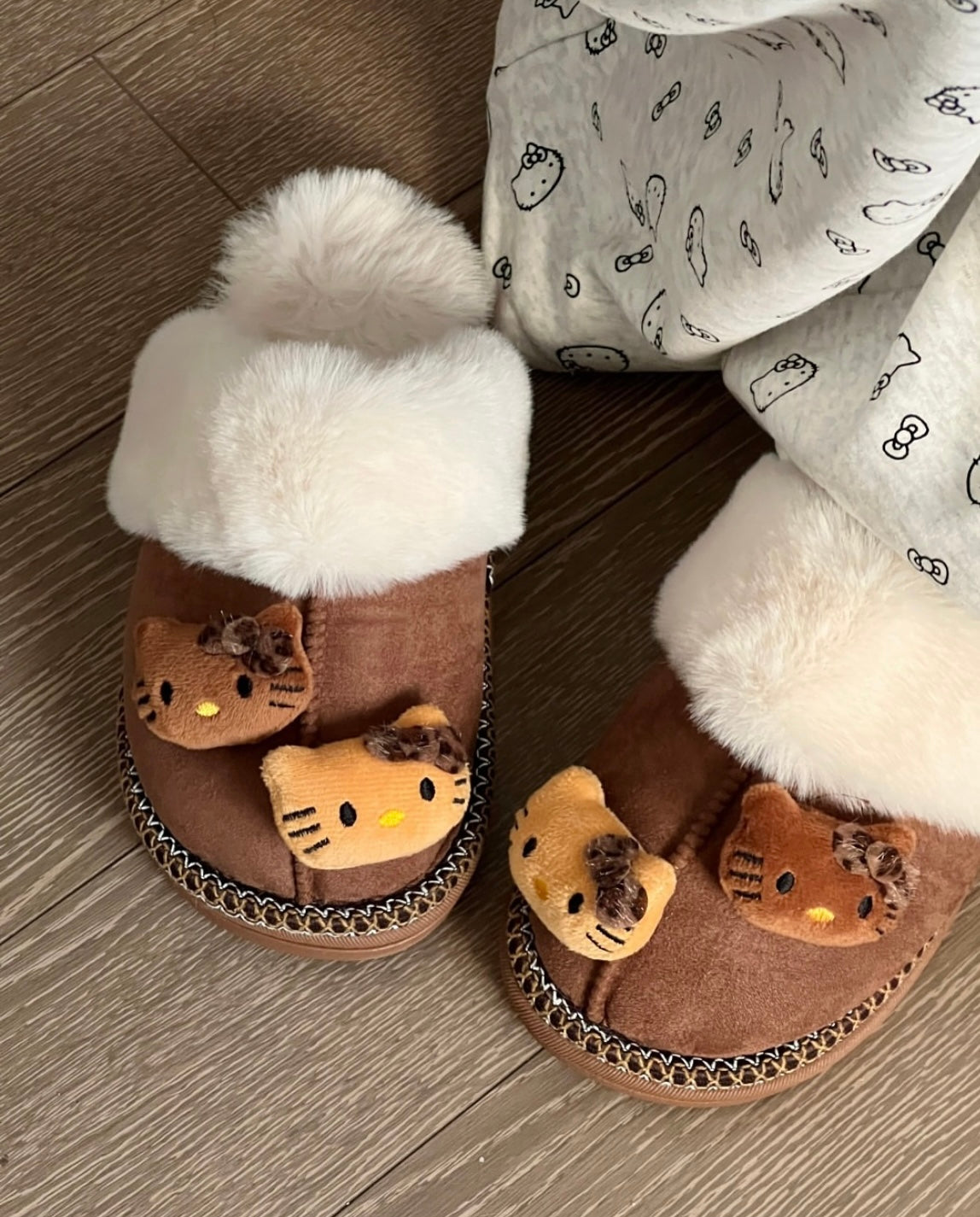 Mocha Plush Slides