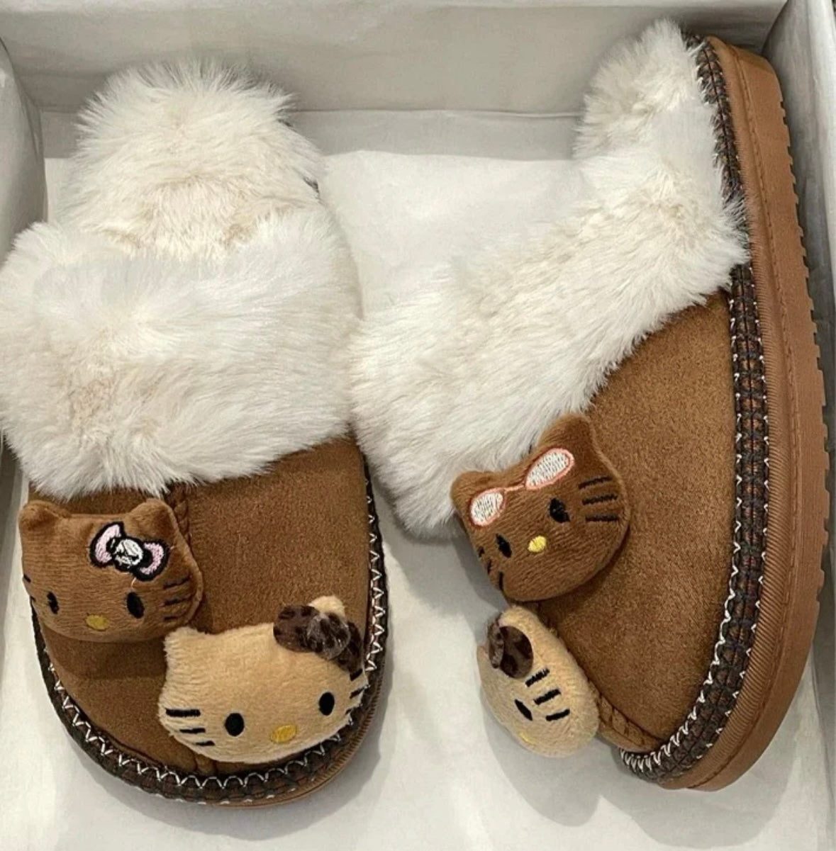 Mocha Plush Slides